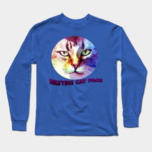 Resting Cat Face Long Sleeve T-Shirt